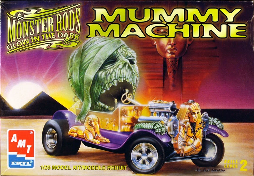 AMT #8580 1/25 Mummy Machine Monster Rod - Glow In The Dark