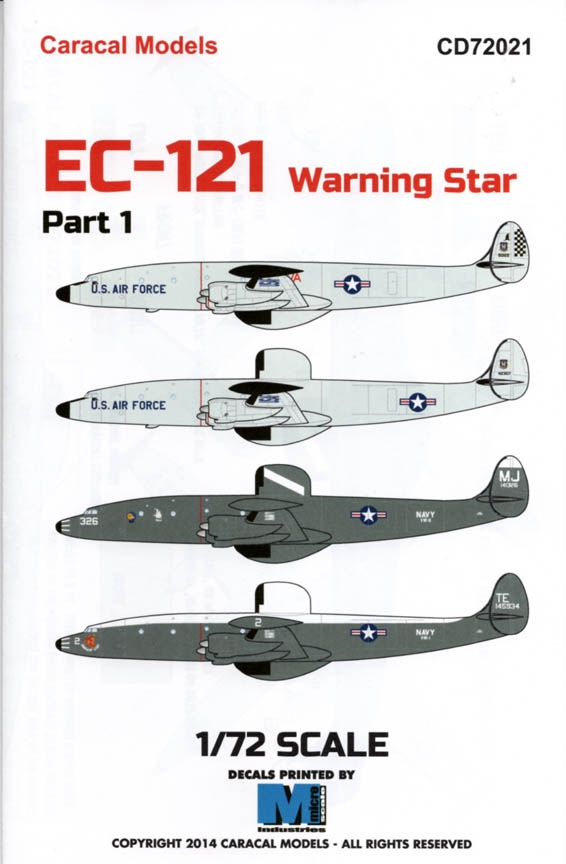 Details about   Caracal Decals 1/144 LOCKHEED EC-121 WARNING STAR 