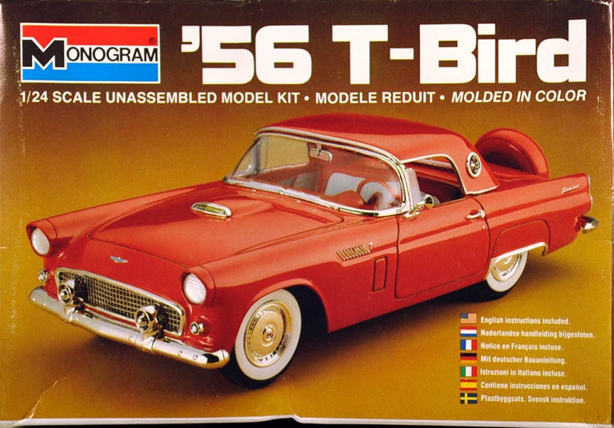 1977 Monogram 1956 Thunderbird T-bird Diecast Metal & Plastic Model Kit 1 24 for sale online 