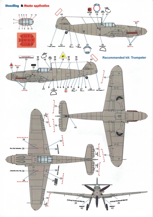 Décalcomanies Humides Techmod 1/72 Messerschmitt Bf 109F-2 Russia 1941 - Réf TM72007 | Pologne